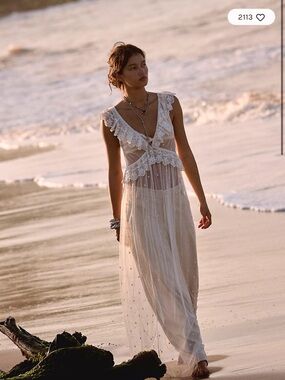 Free People Rosy Days Maxi Slip Small NWT